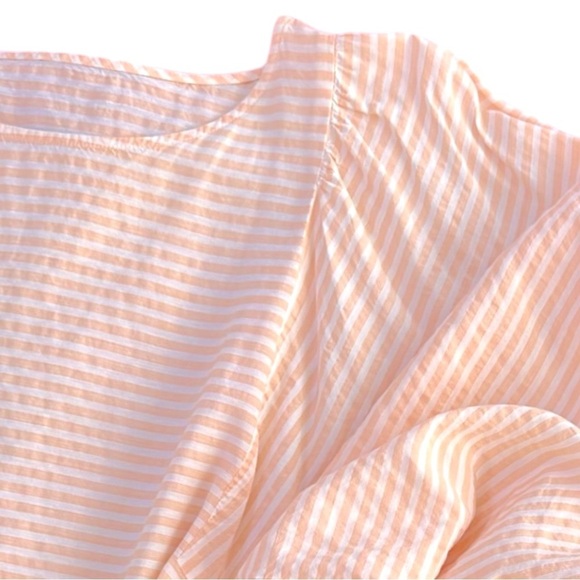 SAMPLE EUC Puff Sleeve Blouse in Apricot Seersucker Size M - Picture 6 of 10
